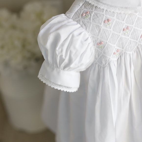 Smocked White Dress Vintage Feltman Brothers 24 Months Portraits Party Like New - Picture 4 of 7